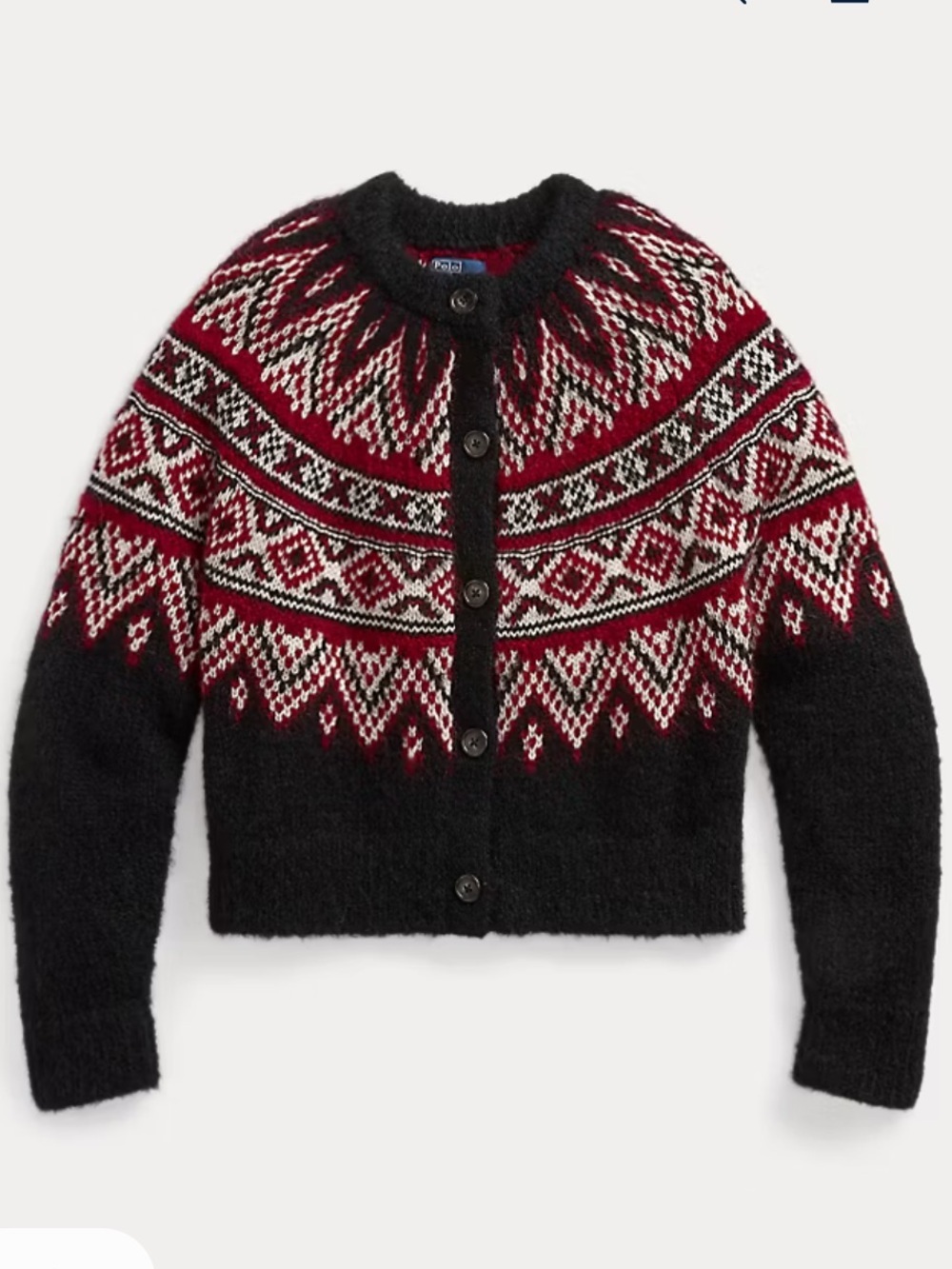 Polo Ralph Laure Fair Isle Alpaca Wool-Blend Cardigan